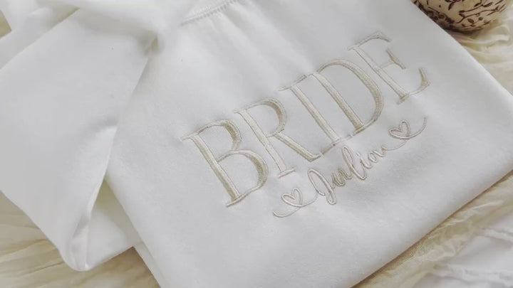 Embroidered Bride Sweatshirt, Personalized Bride Gifts, Bridal Shower Gift, Bride Be Gift, Future Mrs Gifts, Honeymoon Sweatshirt BPC250C X
