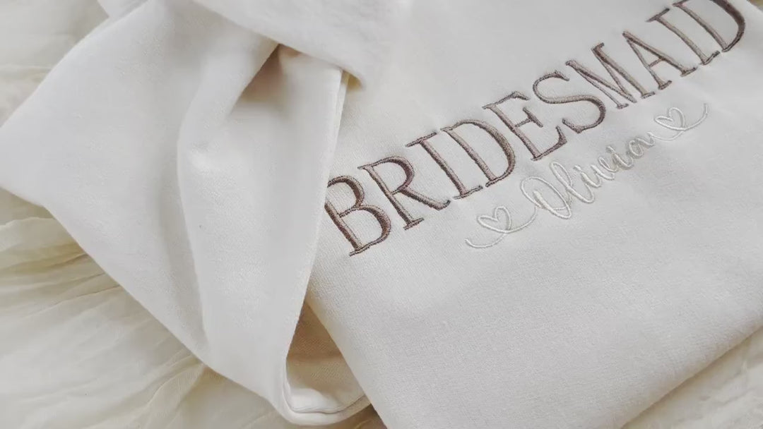 Embroidered Bridesmaid Sweatshirt, Maid of Honor Gifts, Bridal Party Gifts, Bachelorette Party Sweatshirt, Bridesmaid Proposal BPC250C X