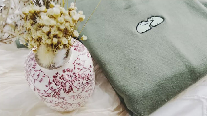 Embroidered Cute Frog Sweatshirt, Embroidered Frog Kisses Sweatshirt, Funny Frog Sweatshirt, Trendy Crewneck or Hoodie,  FRO-C-97