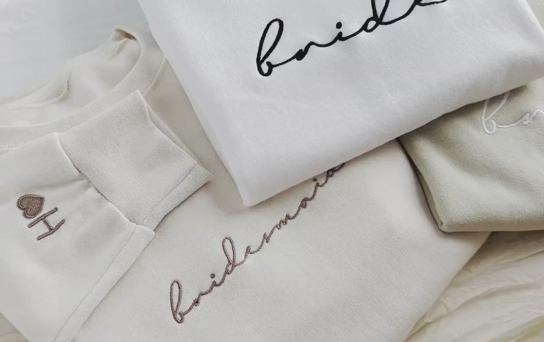 Embroidered Bridesmaid Crewneck Sweatshirt, Maid of Honor Gifts, Bridal Party Gifts, Bachelorette Party Sweatshirt, Embroidered MMC196C X