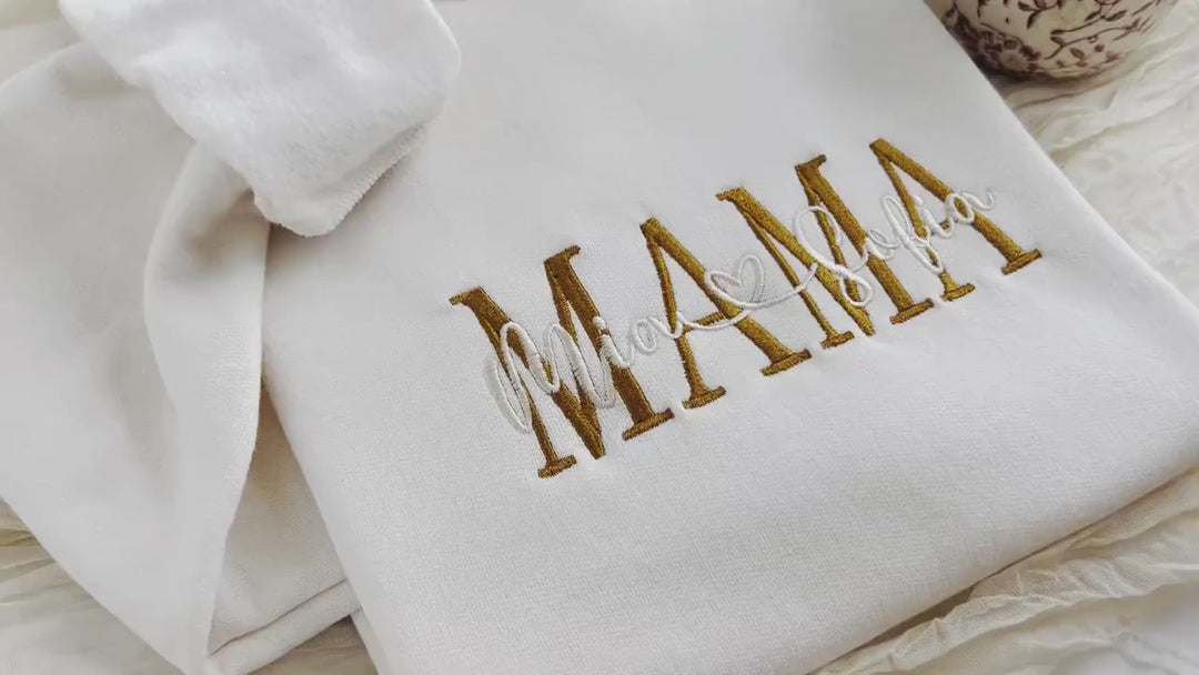 Custom Embroidered Mama Sweatshirt, Sleeve Mama Grammy Embroidered Crew, Embroidered Mom Grandmother Sweatshirt with Kids Names MZC250C X