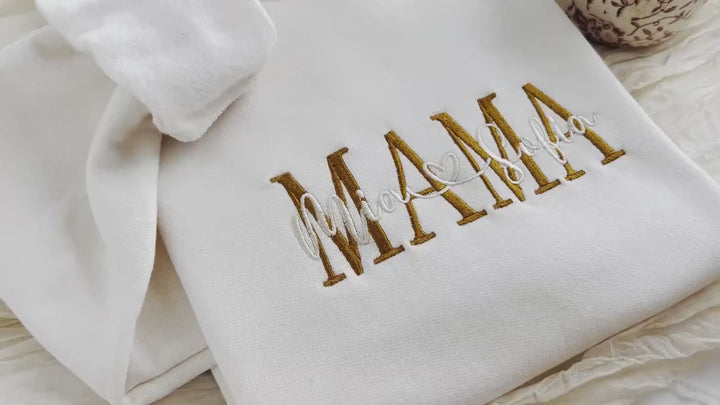 Custom Embroidered Mama Sweatshirt, Sleeve Mama Grammy Embroidered Crew, Embroidered Mom Grandmother Sweatshirt with Kids Names MZC250C X