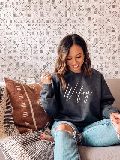 cursive wifey sweatshirt