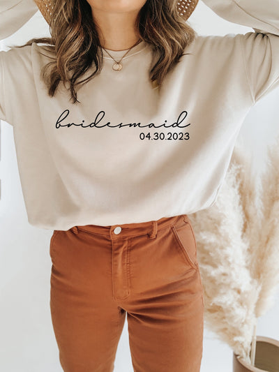 sand bridesmaid sweatshirt crewneck