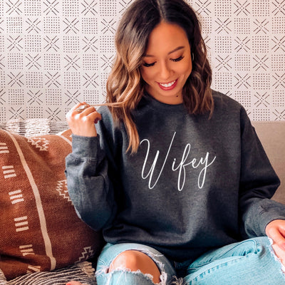 dark grey wifey sweatshirt