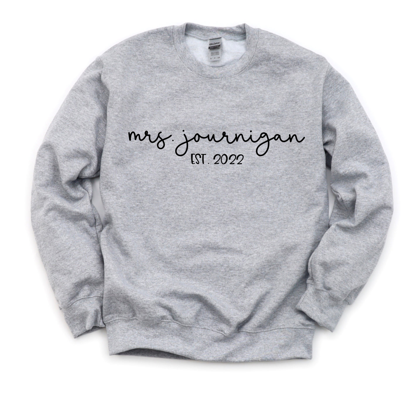 grey future mrs sweatshirt with date