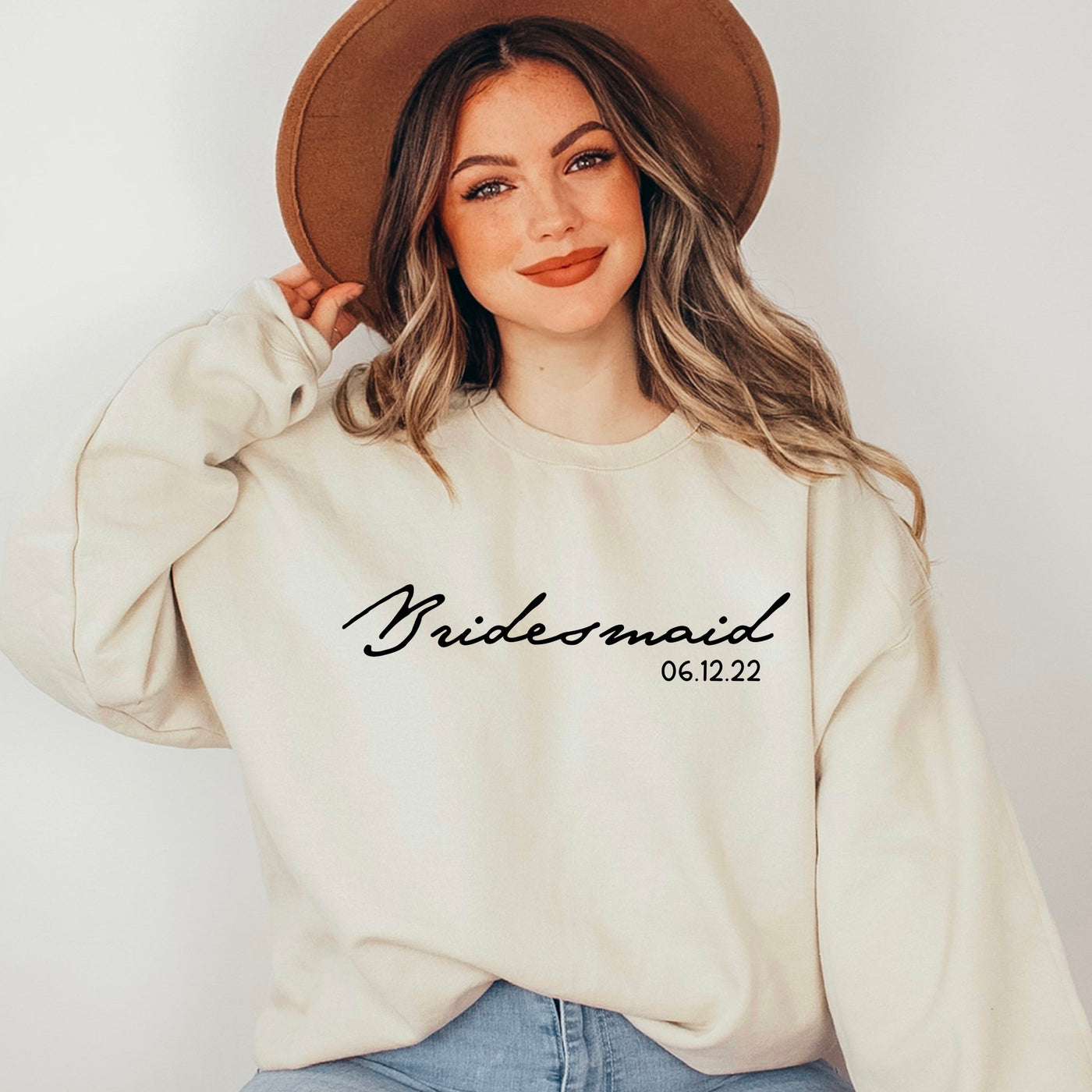 sand bridesmaid sweatshirt