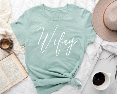 Dusty Blue wifey T-shirt