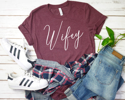 Maroon Wifey T-shirt