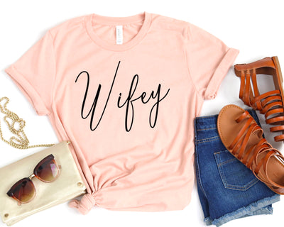 Heather peach wifey t-shirt