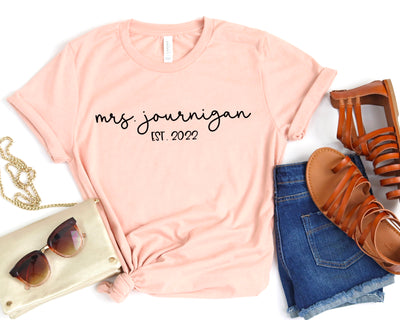 Personalized future mrs tee peach