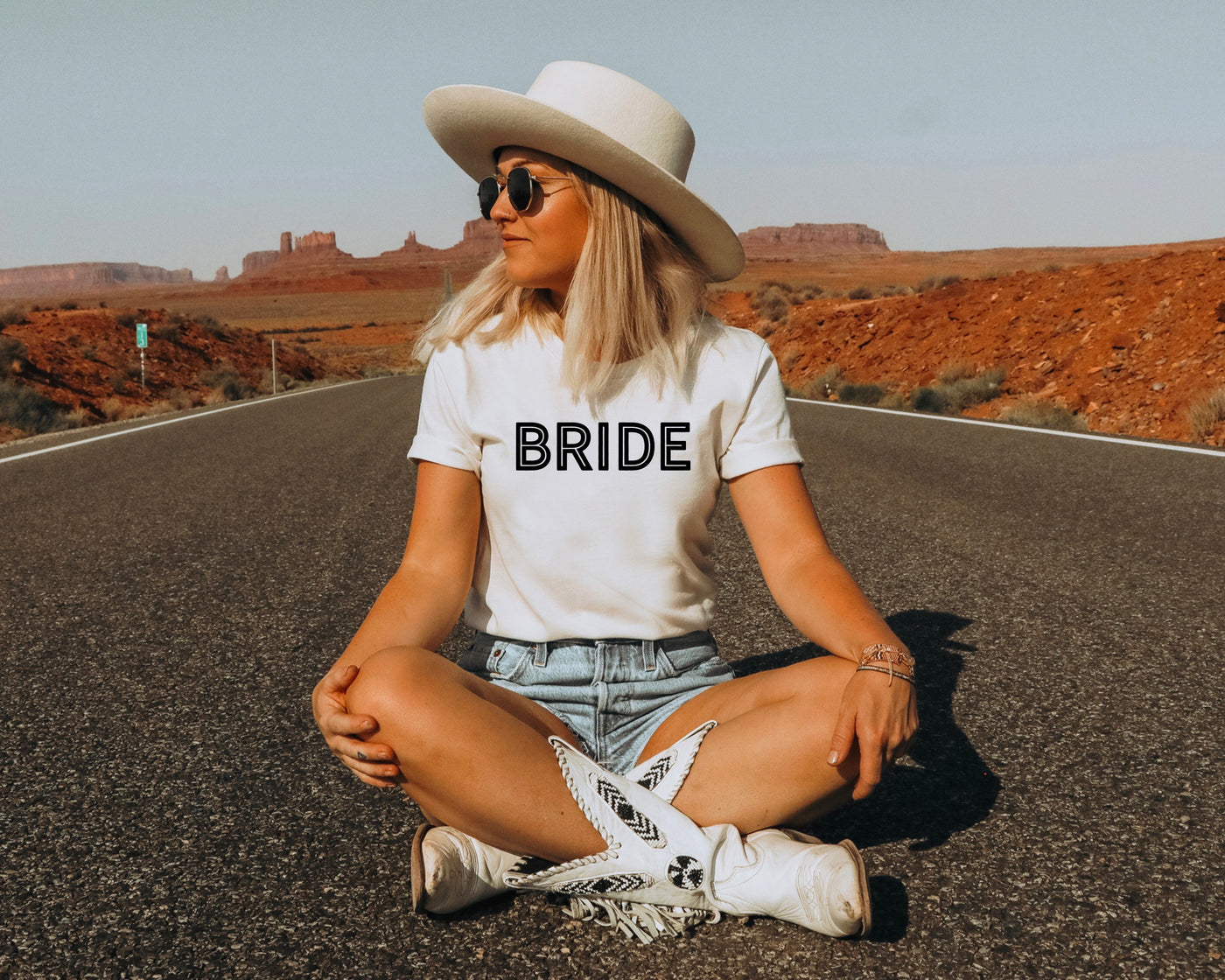 white modern bride t-shirt