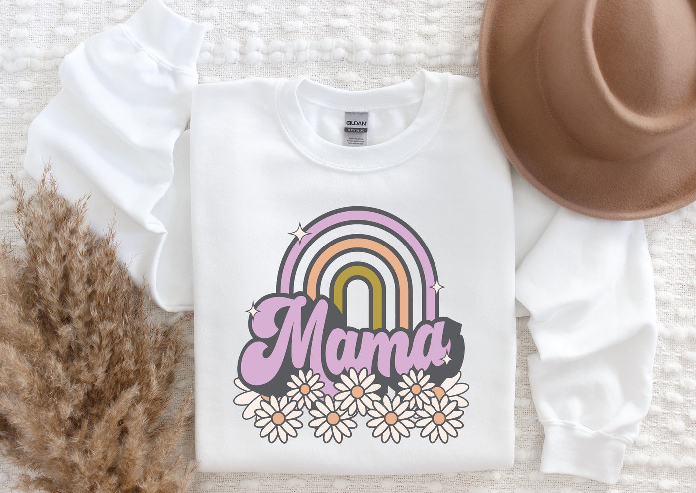 white retro mama sweatshirt