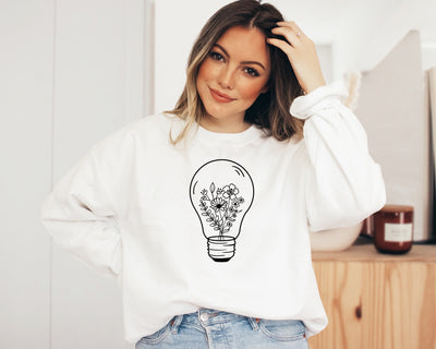 White floral sweatshirt