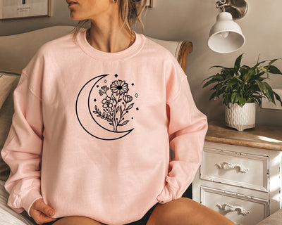 floral moon sweatshirt