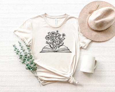 dust floral book t-shirt