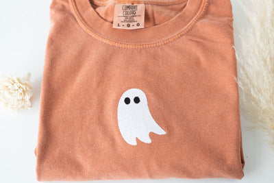 Embroidered Ghost T-shirt, Halloween T-shirt