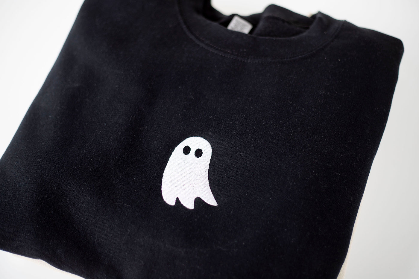 Embroidered Ghost Sweatshirt, Cute Ghost Crewneck Sweatshirt