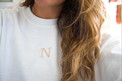 Custom Initial Embroidered Crewneck Sweatshirt