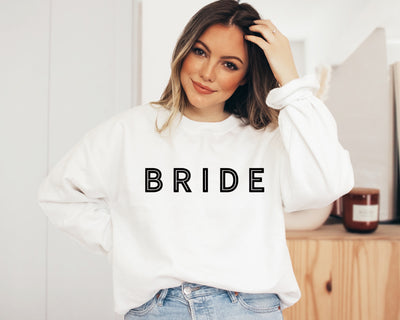 white modern bride sweatshirt