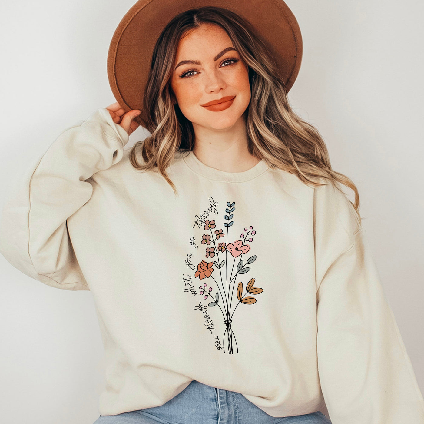 boho crewneck for women