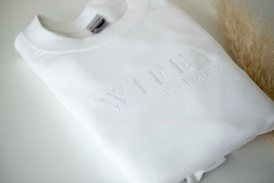 White Bride Crewneck Sweatshirt with Tusk Embroidery