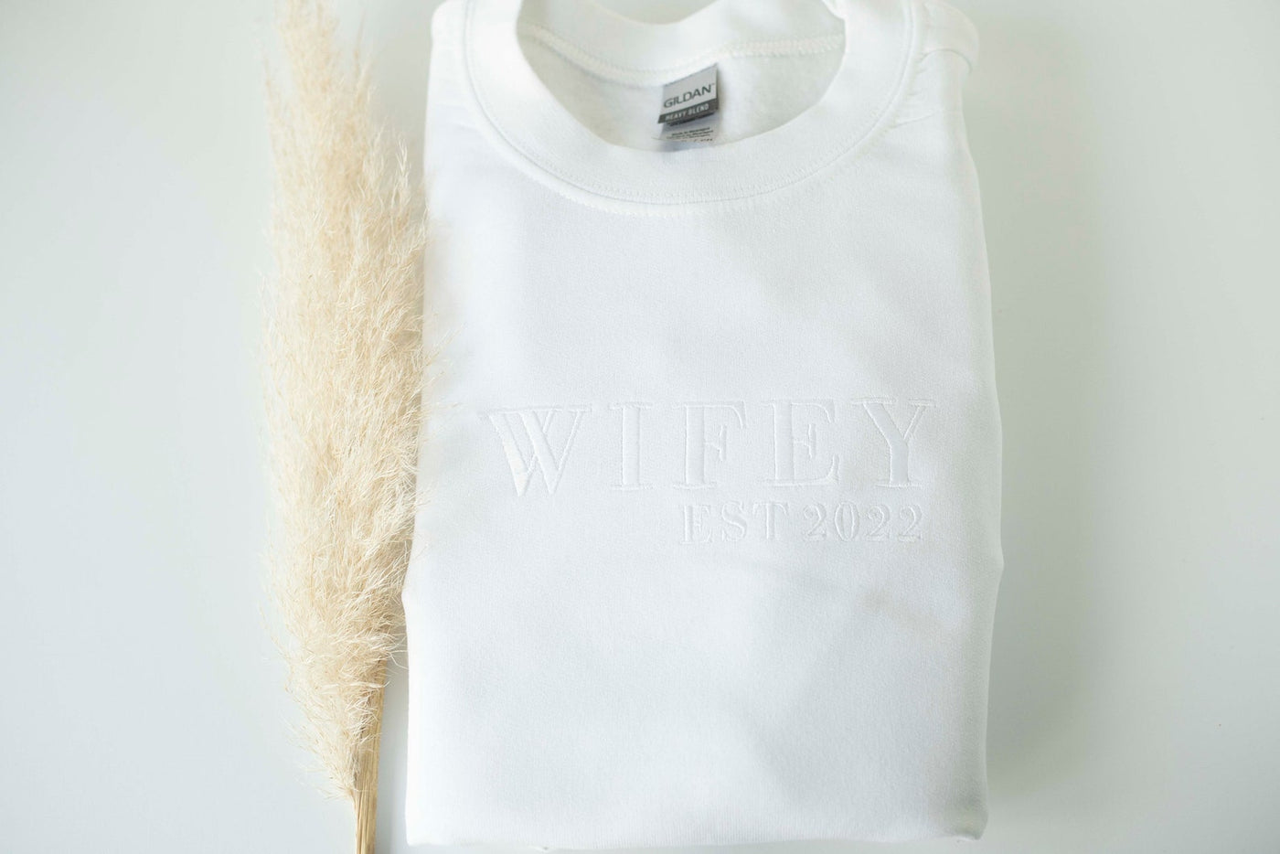 White Bride Crewneck Sweatshirt with Tusk Embroidery