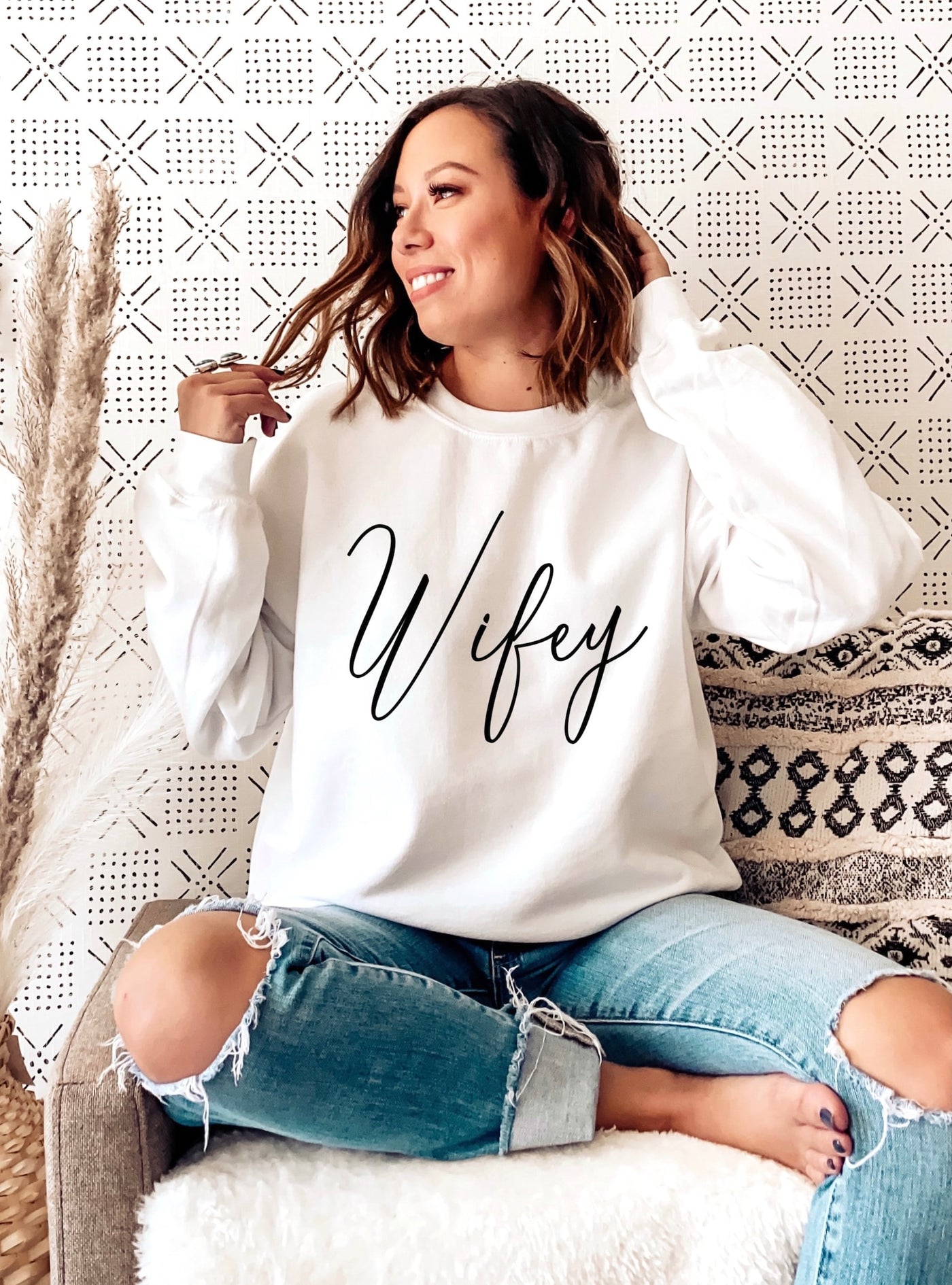 white wifey sweatshirt